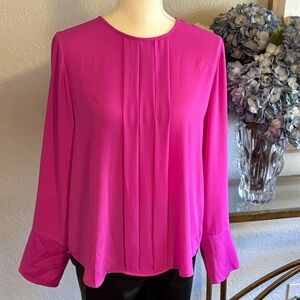 J. Crew pink long sleeve crewneck blouse size medium